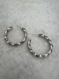Thumbnail for Willa Twisted Hoop 24k White Gold, Earring by SecretBox | LIT Boutique