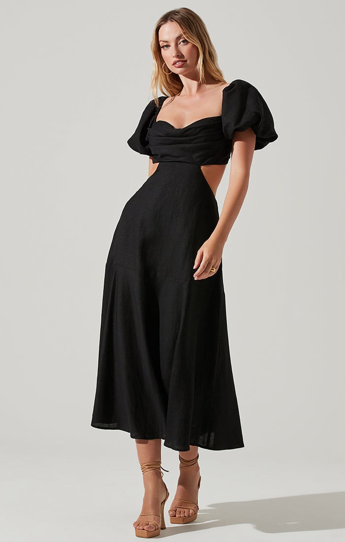 Winley Cut Out Midi Dress Black, Dress by ASTR | LIT Boutique