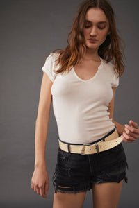 Thumbnail for WTF Getty Leather Belt Sun Faded Khaki, Belts by Free People | LIT Boutique